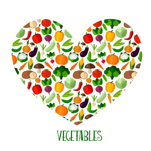 蔬菜背景与心