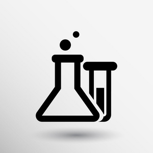 化学瓶图标实验室玻璃烧杯实验室矢量