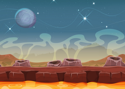 为 Ui 游戏幻想外星人星球沙漠景观