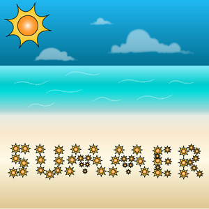 海滩与夏天标志