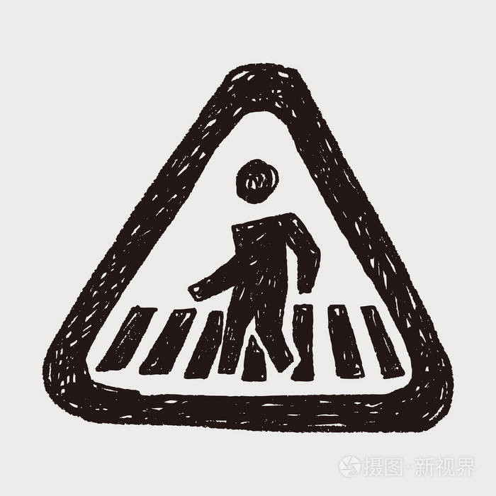 人们步行标志涂鸦