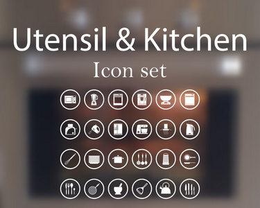 餐具和厨房图标集
