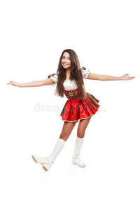 身着俄罗斯传统民族服装的女舞者