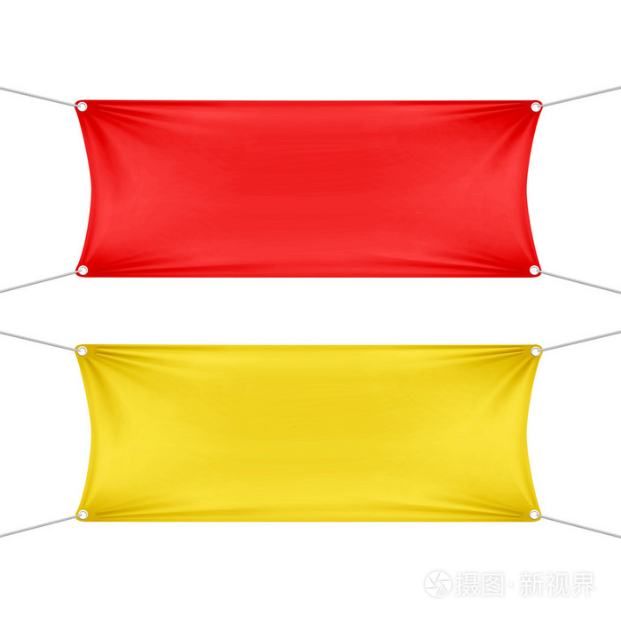 红色和黄色的空白空水平横幅