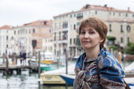 意大利威尼斯，2015年5月1日，快乐的游客是。