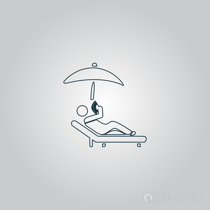 伞上的躺椅下放松