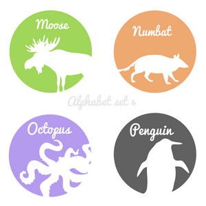 Hayvanlar renkli evrelerde siluetleri etiketleri renk. Vahi ha