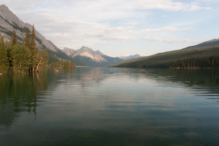 贾斯珀国家公园，艾伯塔，加拿大股票玛琳湖