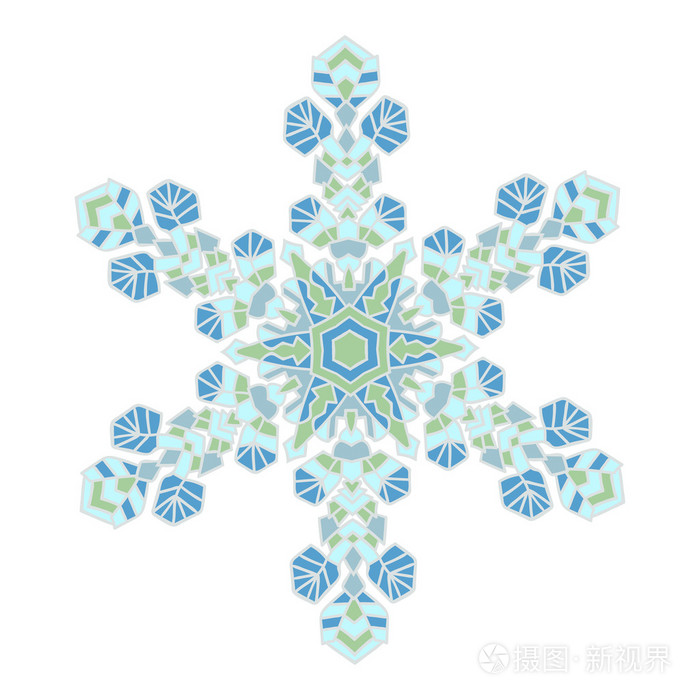 手绘涂鸦自然彩色雪花. 曼陀罗圣