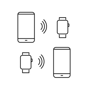 矢量智能手表线性图标