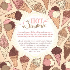 夏季冰淇淋背景。