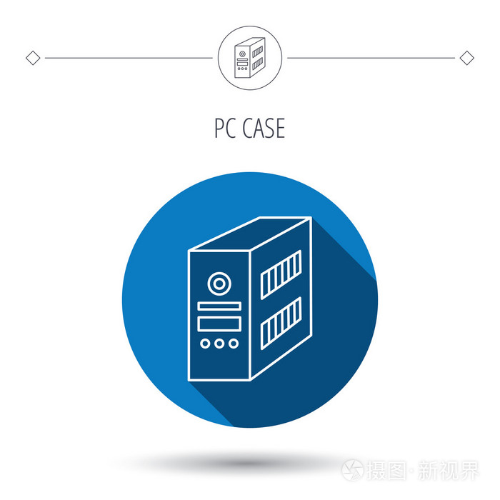 计算机服务器图标pc案例或塔标志