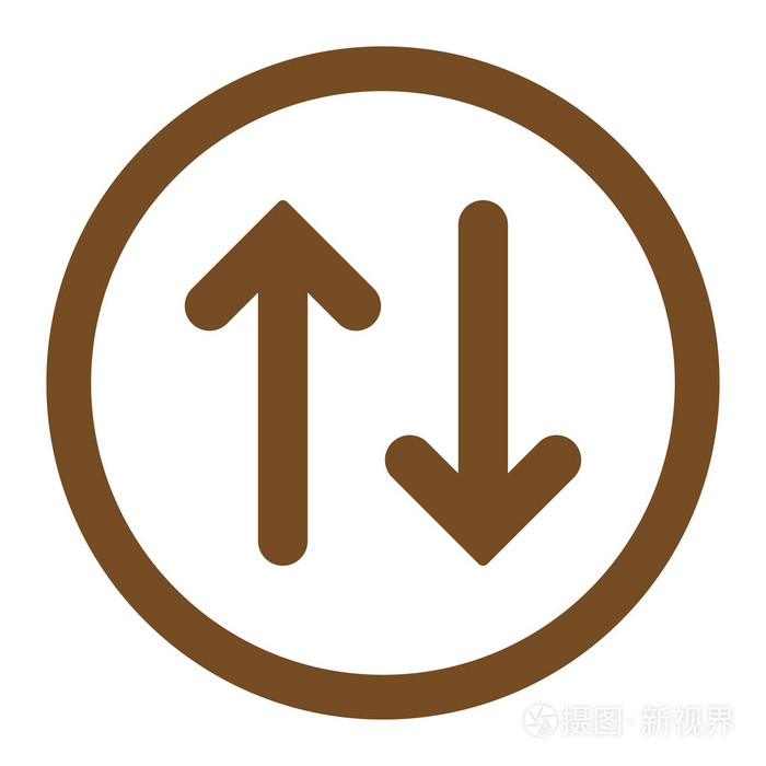 平面棕色圆形矢量图标