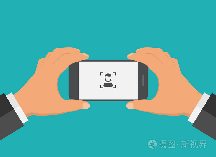 平面设计手机摄影概念.矢量图