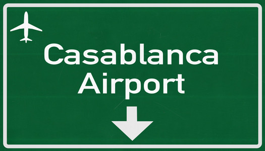 摩洛哥卡萨布兰卡机场公路标志