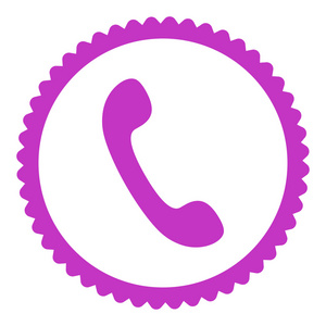 电话平紫颜色圆戳图标