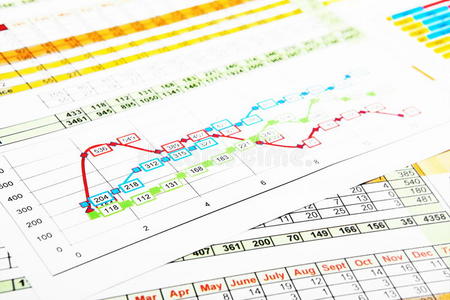 彩色图形中的业务报表