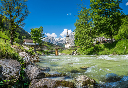 拉姆绍山村庄，Berchtesgadener 土地，巴伐利亚德国