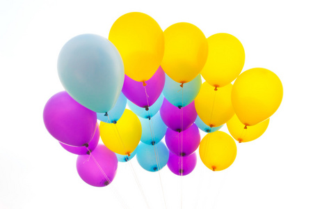 五颜六色的气球背景明亮大堆