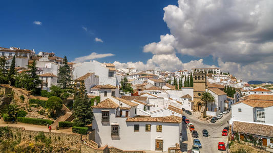 从阳台上俯瞰隆达市，西班牙