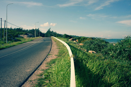 场景越南海岸海滩路拉吉