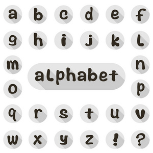 英语字母表中的字母的矢量图标集