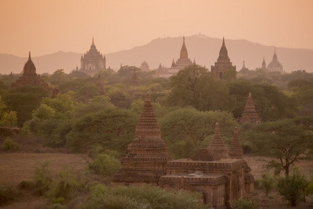 亚洲缅甸蒲甘寺塔景观