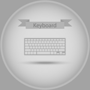 孤立的简约计算机键盘，空白，插图