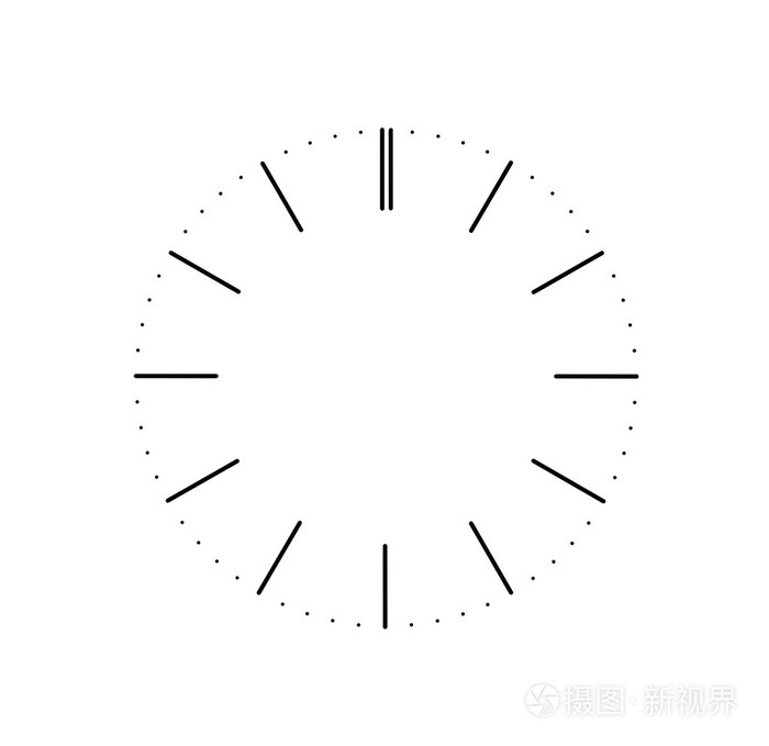 在白色背景上的时钟表盘