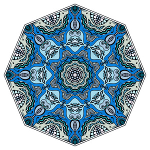 圆的装饰 部落民族阿拉伯印度风格 八曼荼罗指出圆形抽象花卉图案