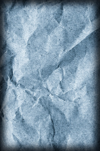 蓝色的回收牛皮纸袋皱巴巴的小插图 Grunge 纹理细节