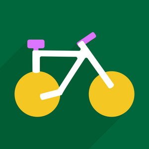 Web 图标现代设计中的移动的影子自行车