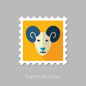 羊平邮票。动物头矢量图