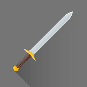 矢量平面样式中世纪战争剑插图 ico