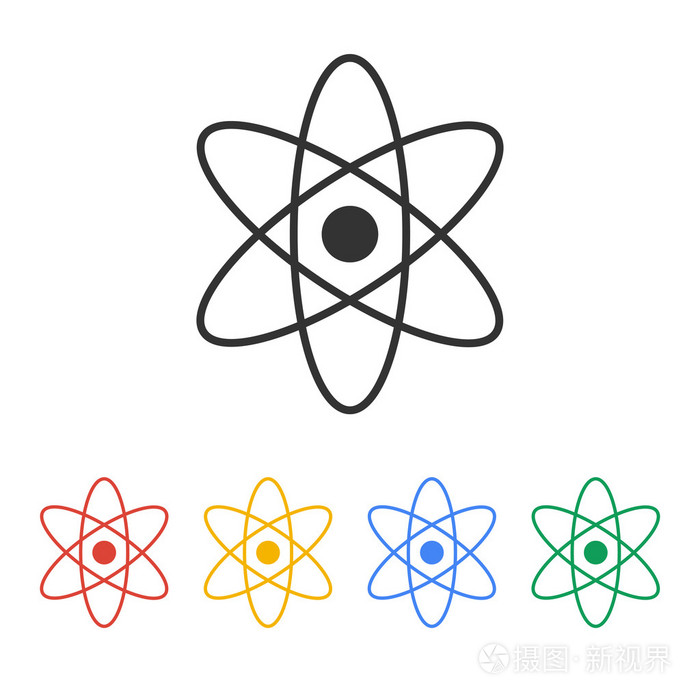 抽象的物理科学模型图标,矢量图插画-正版商用图片1k7