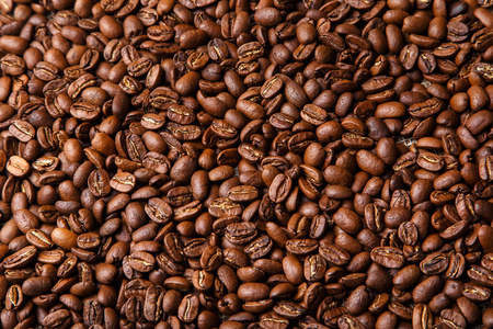 褐色咖啡豆背景特写