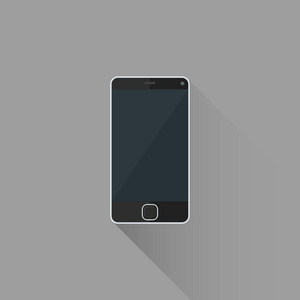 矢量平面样式黑色现代触摸屏智能手机说明