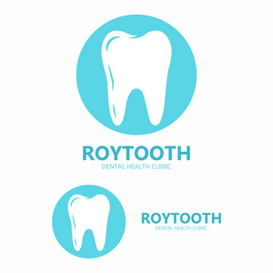 牙科诊所矢量标志。牙齿图标
