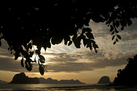 日落海滩泰国甲米