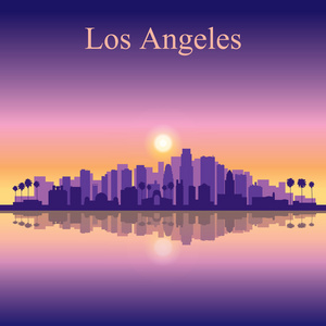 洛杉矶城市天际线轮廓背景
