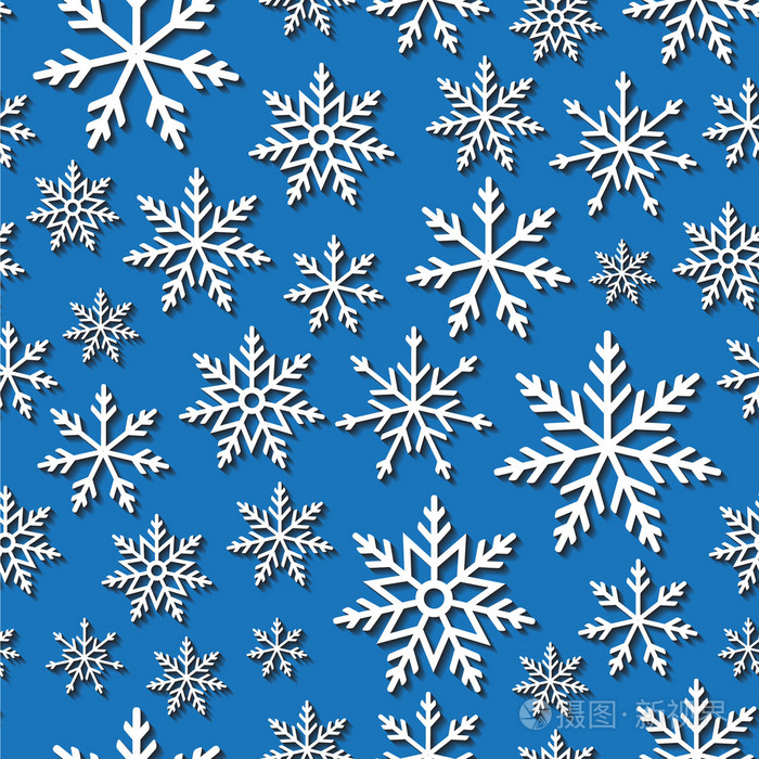 无缝模式与纸雪花插画-正版商用图片1kb7dh-摄图新视界