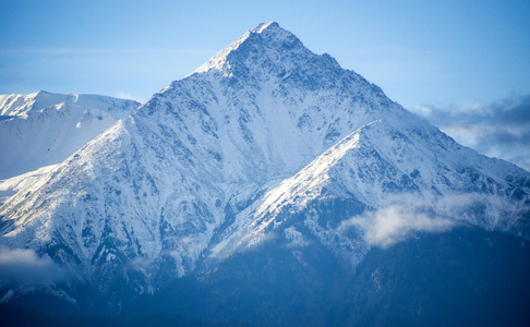 雪的群峰的田山