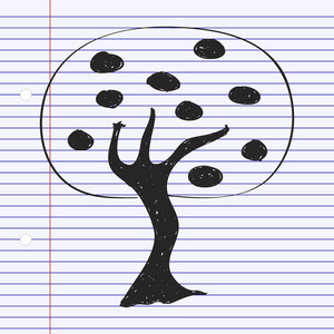 简便的一棵树上的涂鸦
