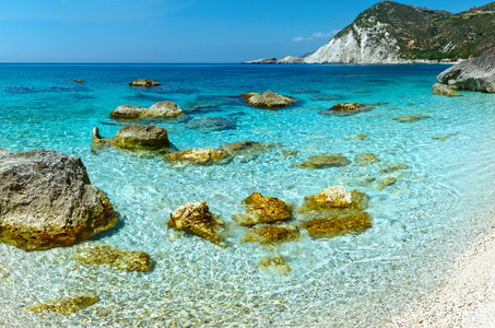 皮塔尼海滩克法洛尼亚希腊。