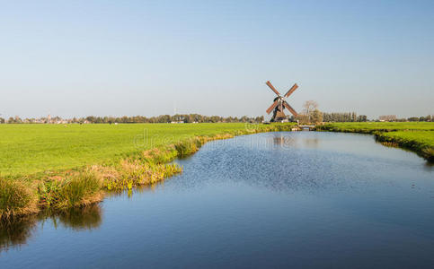 荷兰风车圩区景观