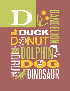 字母d单词排版插图字母海报设计