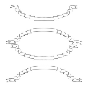 复古丝带横幅。椭圆形的架子的丝带