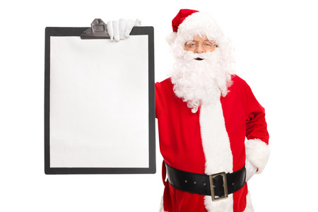圣诞老人拿着剪贴板图片