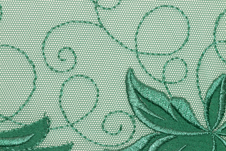 绿色的花朵的宏射击花边纹理材料