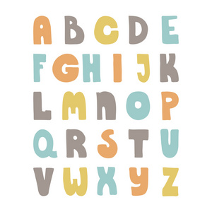 可爱的彩色字母表